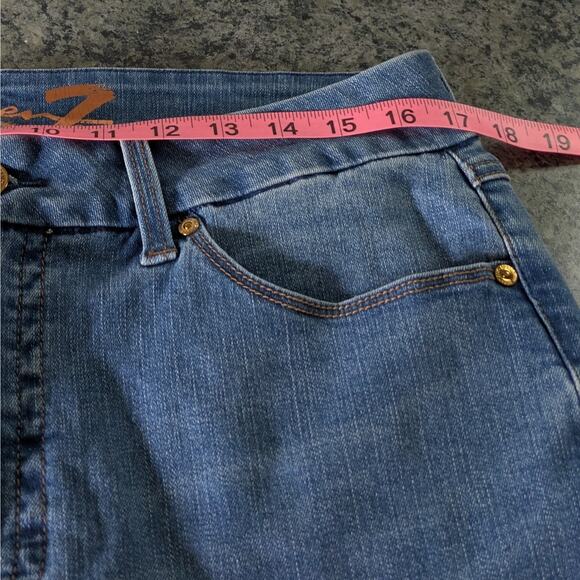 Seven 7 Tummyless High Rise Slim Boot Jeans Womens 14 Blue Light Stretch Denim - Picture 6 of 11